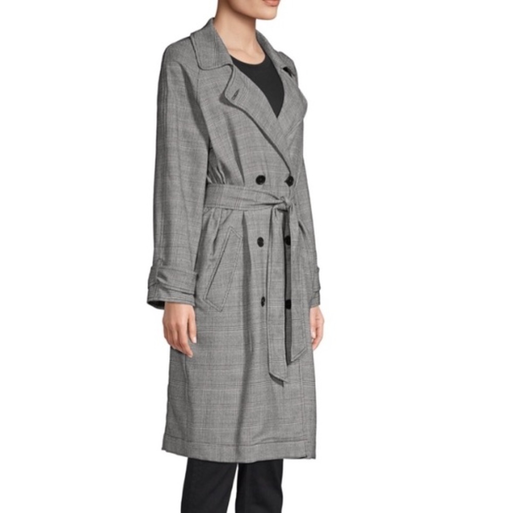 JOIE Houndstooth mid trench coat